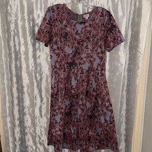 LuLaRoe Blue and Pink Floral Mini Dress Women’s Size XL 🔥 BL2